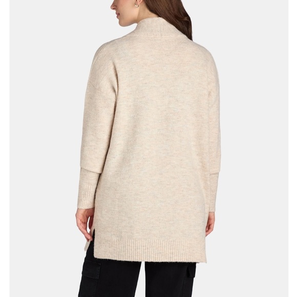 Time and Tru Beige Fuzzy Open Front Cardigan Sweater, Midweight, Size L - Picture 3 of 11